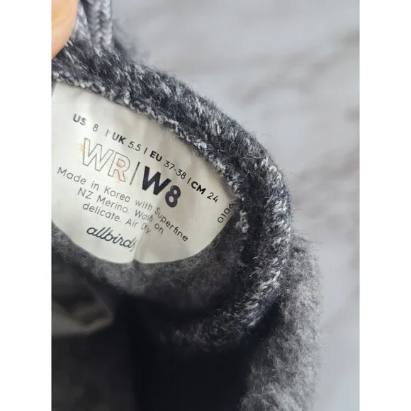 Allbirds Wool Runners Women’s Size 8 Gray Merino Wool Lace Up Comfort Sneakers - Picture 15 of 16
